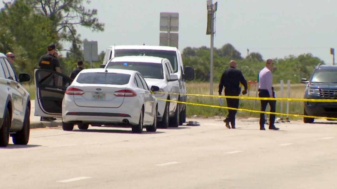 Emergency personnel respond to the scene of a shooting that sent a Brevard County Sheriff's deputy to the hospital on Monday, Aug. 30. (Spectrum News 13/Greg Pallone)