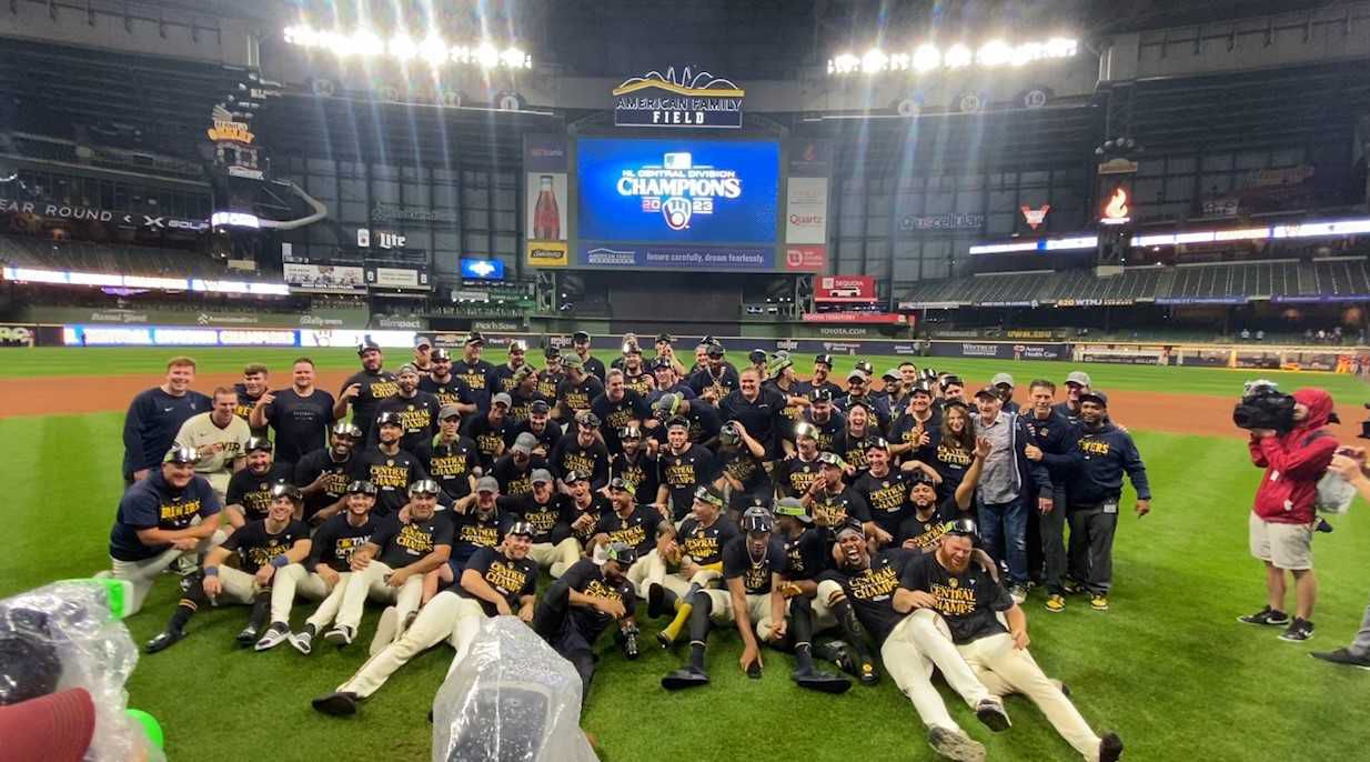 Milwaukee Brewers 2023 Nl Central Division Champions Locker Room