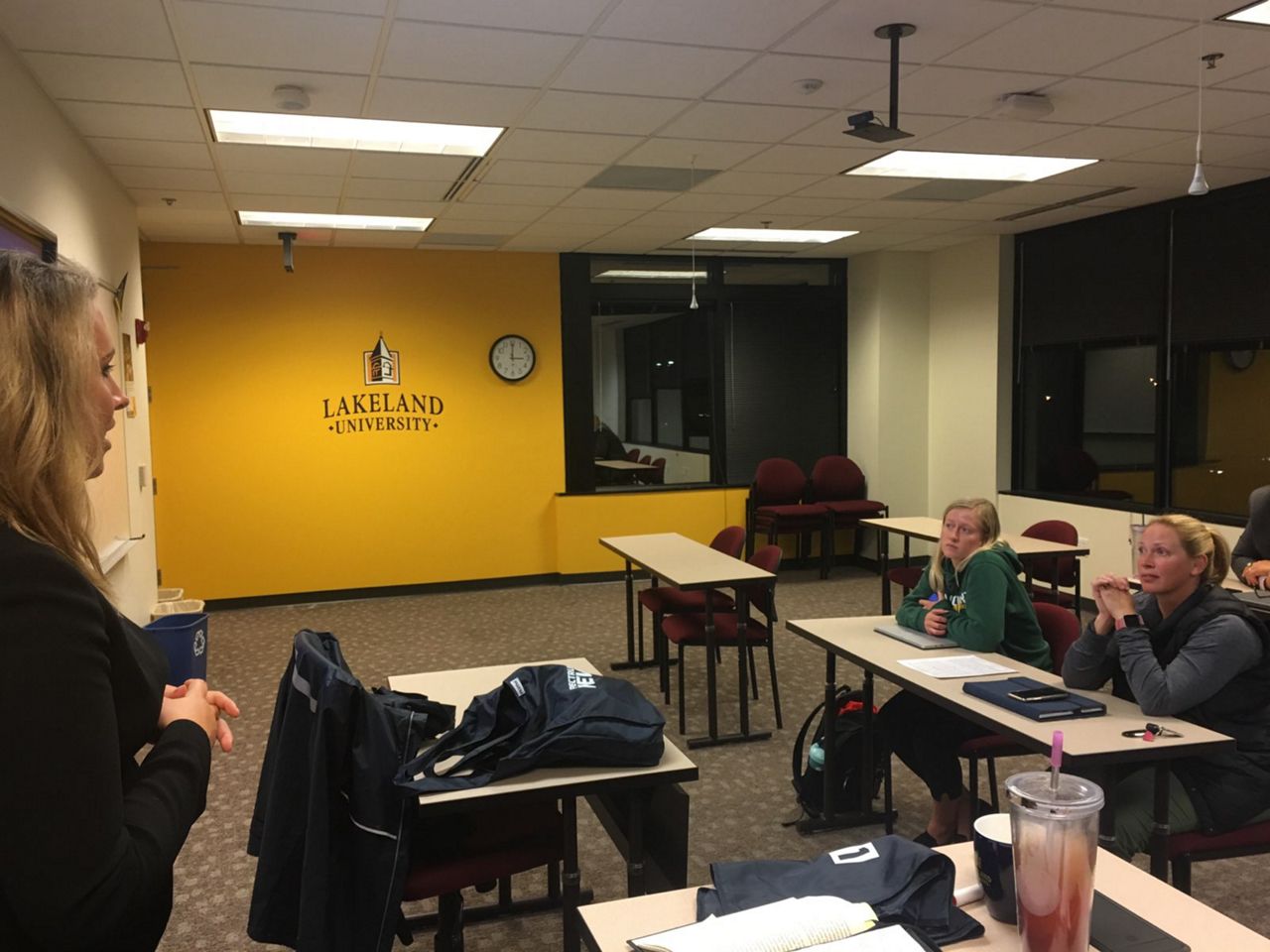 Brooke talking to Lakeland College