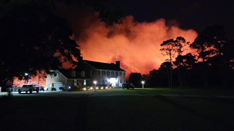 A brush fire broke out in Carteret County over the weekend, forcing an evacuation (College of DuPage via National Weather Service)