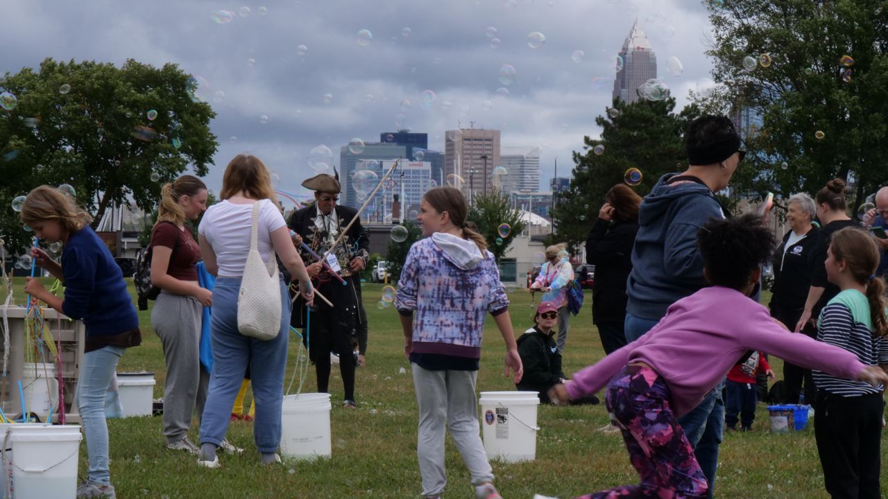 People gather for Bubble Fest 2024 in Cleveland.