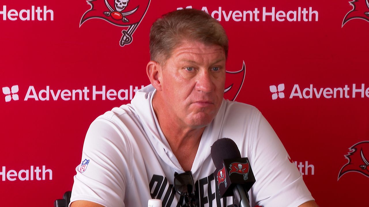 Bucs general manager Jason Licht speaks on Mayfield, Vea contract disputes