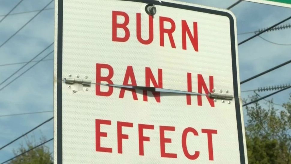 Generic Burn Ban in Effect sign (Spectrum News file photograph)