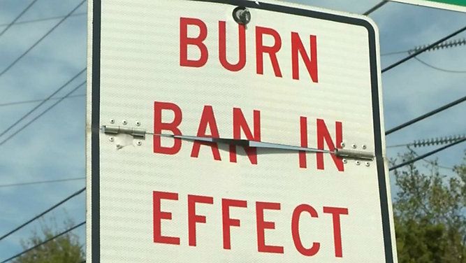 A sign signifying a burn ban appears in this undated file image. (Spectrum News/File)