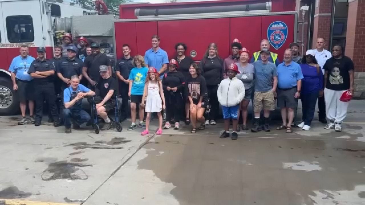 Child burn survivors head to camp with firefighter send-off