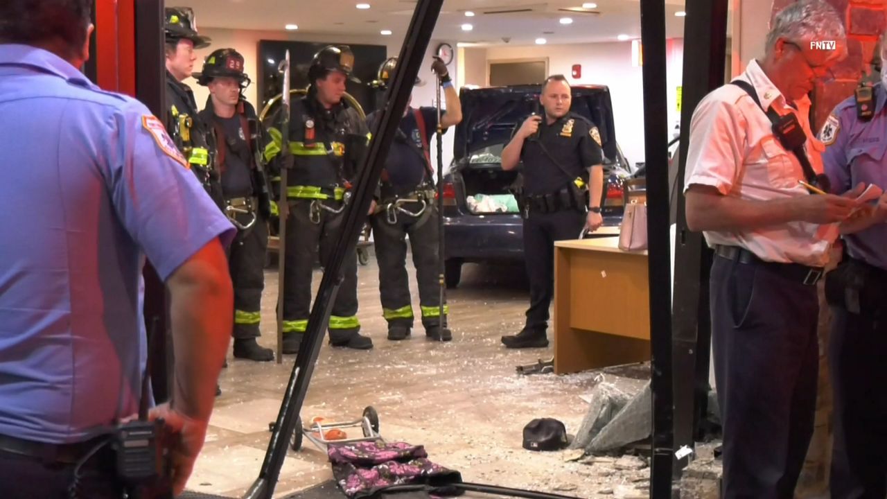 Car into hotel 