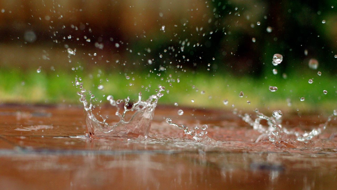 Raindrops with minor flooding. (Getty Images)