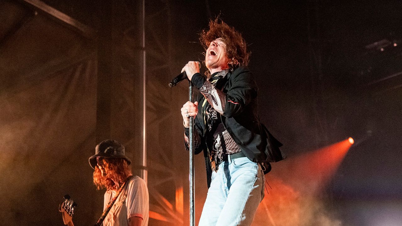 Matt Shultz of Cage The Elephant performs at the All In Music & Arts Festival at the Indiana State Fairgrounds on Sunday, Sept. 4, 2022, in Indianapolis. (Photo by Amy Harris/Invision/AP)