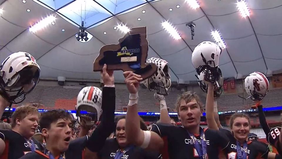 Cambridge football repeats as state champion