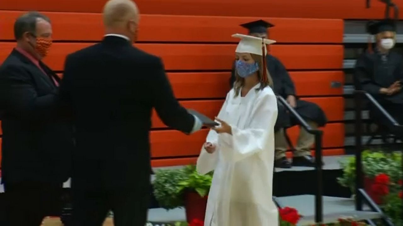 Cambridge High School Makeshift Graduation in Gymnasium