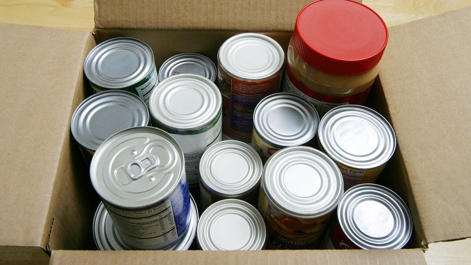 A box of canned goods. (Getty Images)