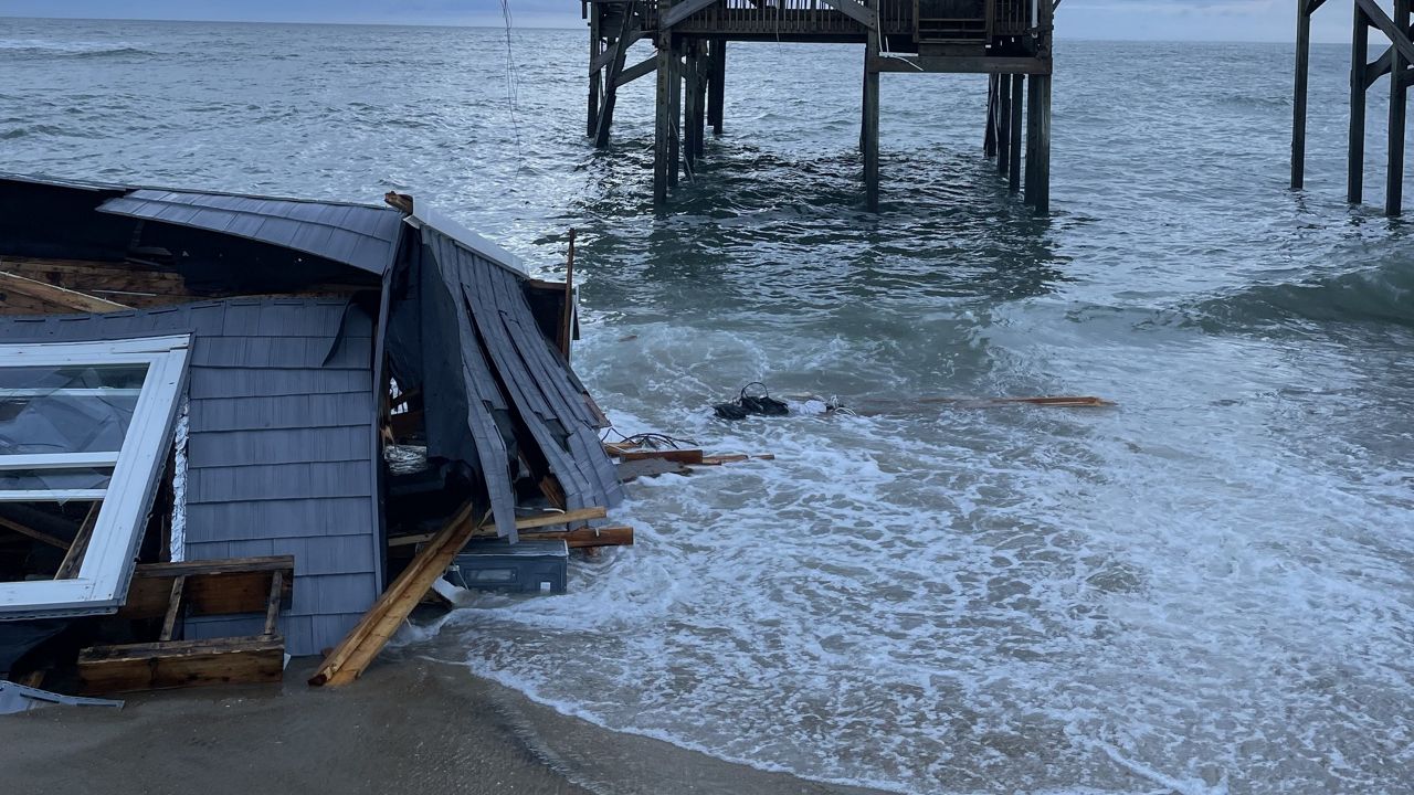 A second ocean-front home collapsed in Rodanthe Friday shortly after another home collapsed in the area. (Cape Hatteras National Seashore)