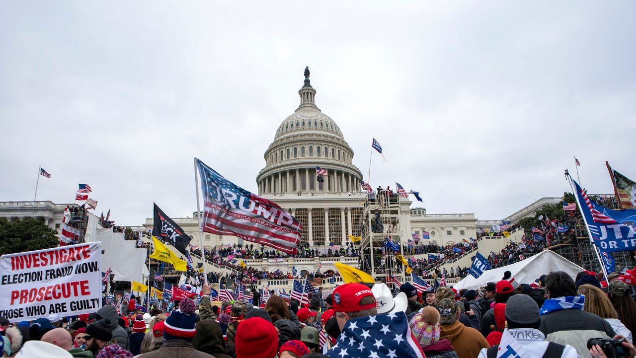 In this Jan. 6, 2021, file photo insurrections loyal to President Donald Trump rally at the U.S. Capitol in Washington. (AP Photo/Jose Luis Magana, File)