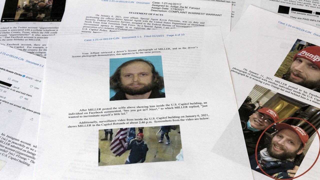 A statement-of-facts document presented to the United States District Court in the case against Garret Miller is photographed Monday. (AP Photo/Jon Elswick)