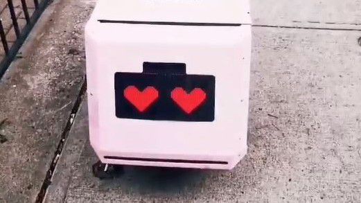 Meet Geoffrey, the Pink Robot with Heart-Shaped Eyes that Delivers Coffee  in Charlotte, News