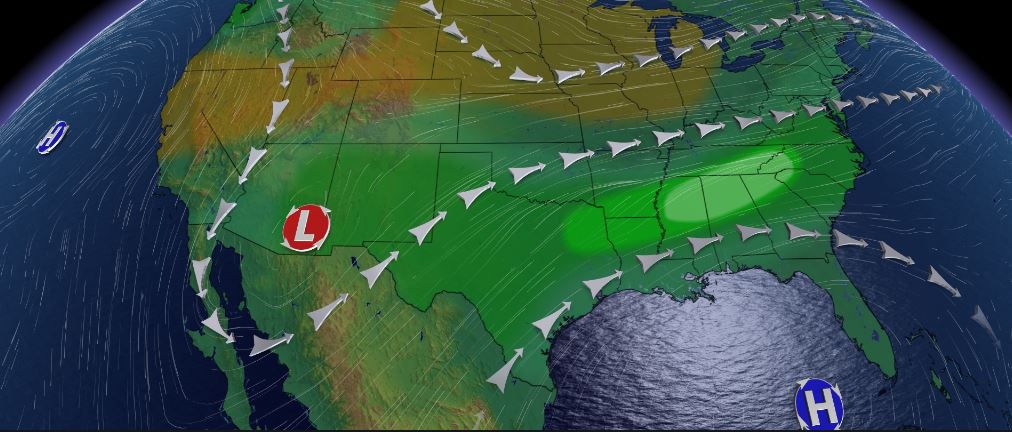 This week's weather pattern across the country.