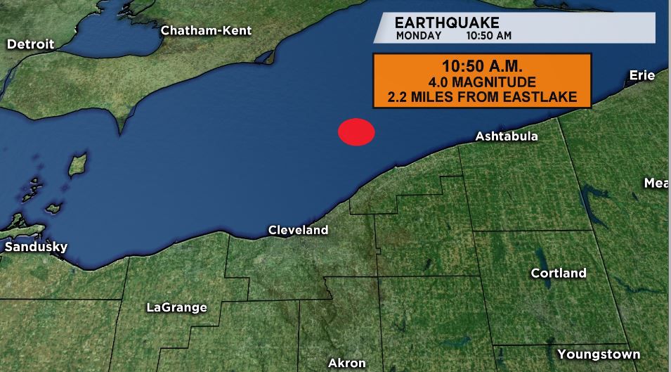 WATCH as 4.0 Earthquake strikes Northeast Ohio