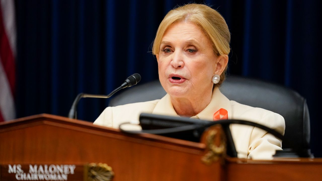 Chairwoman Rep. Carolyn Maloney, D-N.Y., speaks during a House Committee on Oversight and Reform hearing on gun violence on Capitol Hill in Washington, Wednesday, June 8, 2022. (AP Photo/Andrew Harnik, Pool)