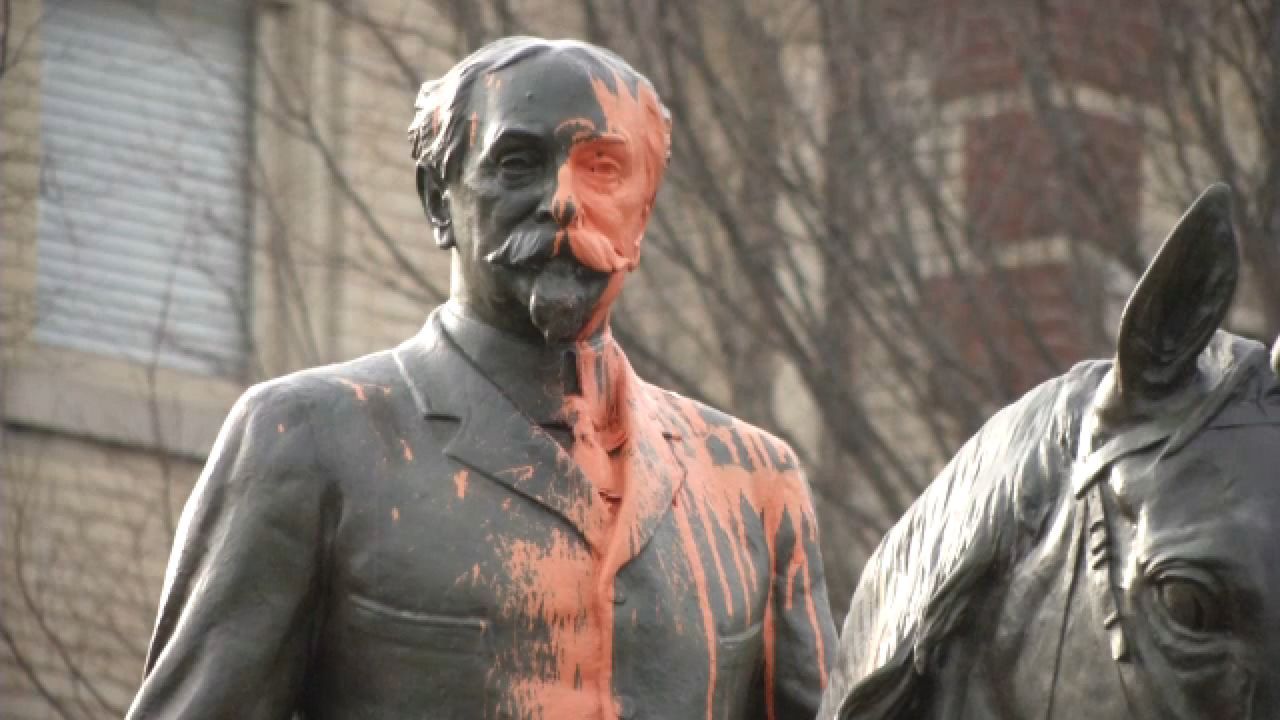 The John Breckinridge Castleman statue was vandalized on multiple occasions and finally removed in June 2020 (Spectrum News 1)