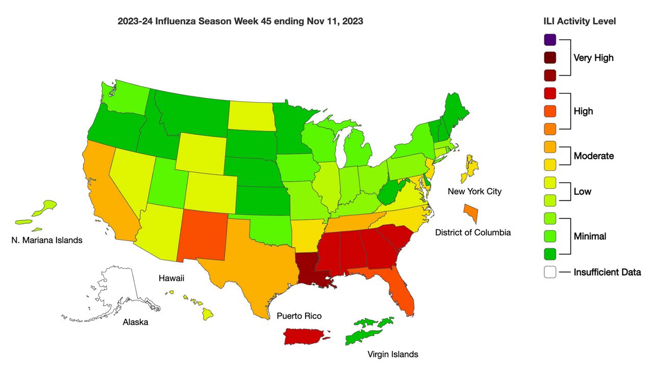 cdc 2023 flu map