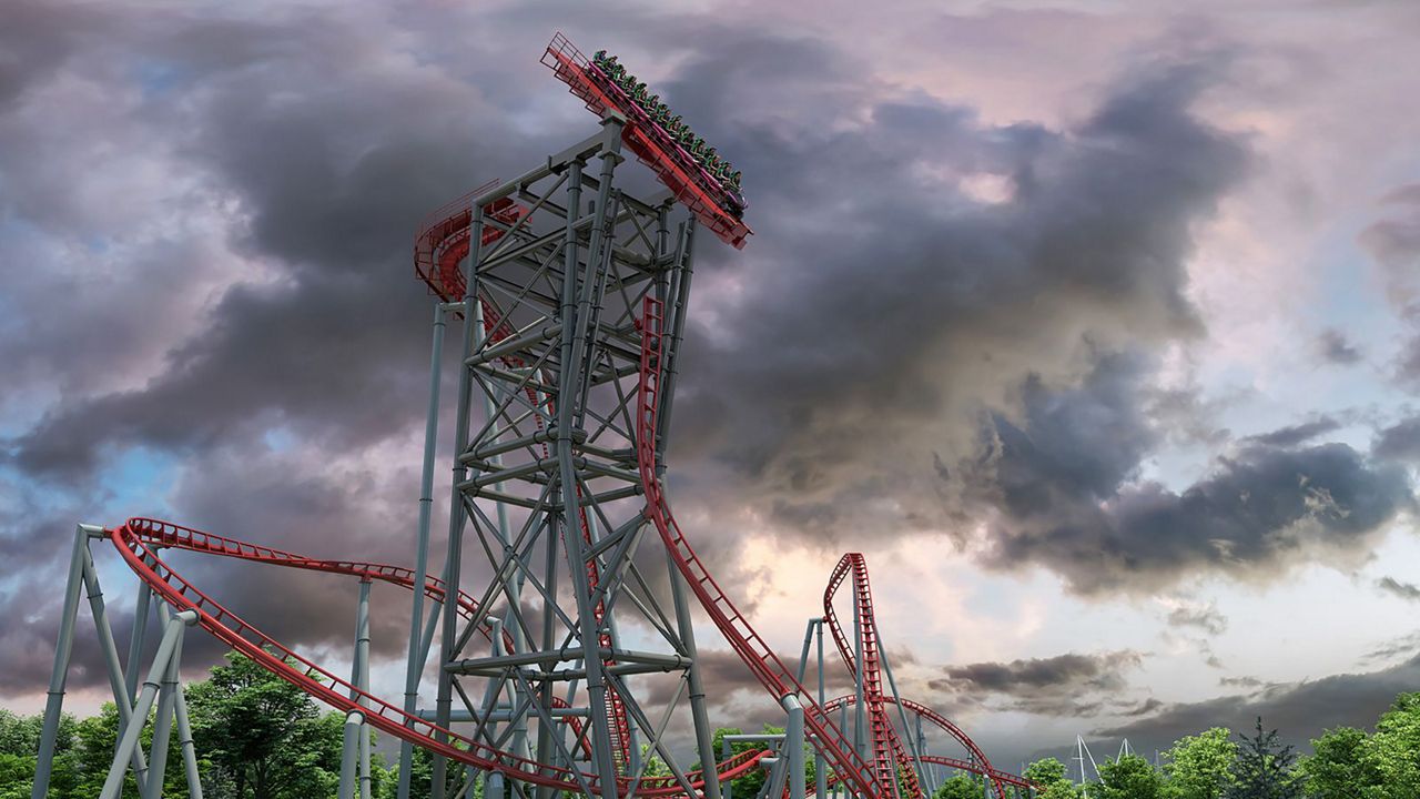 A rendering of Cedar Point's newest coaster, Siren's Curse, coming in 2025. (Courtesy of Cedar Point)