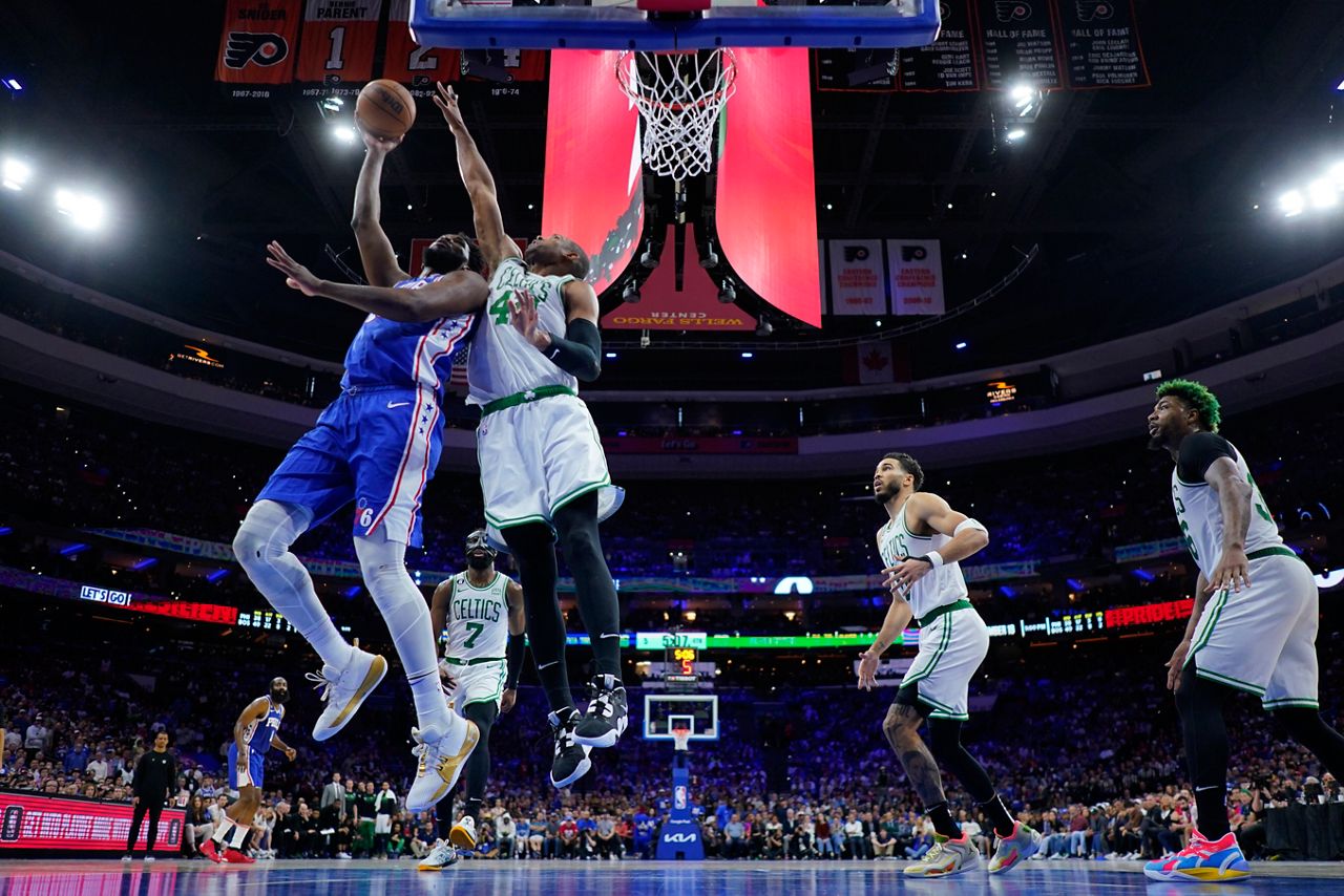 Harden makes winning 3 in OT, 76ers tie series with Celtics