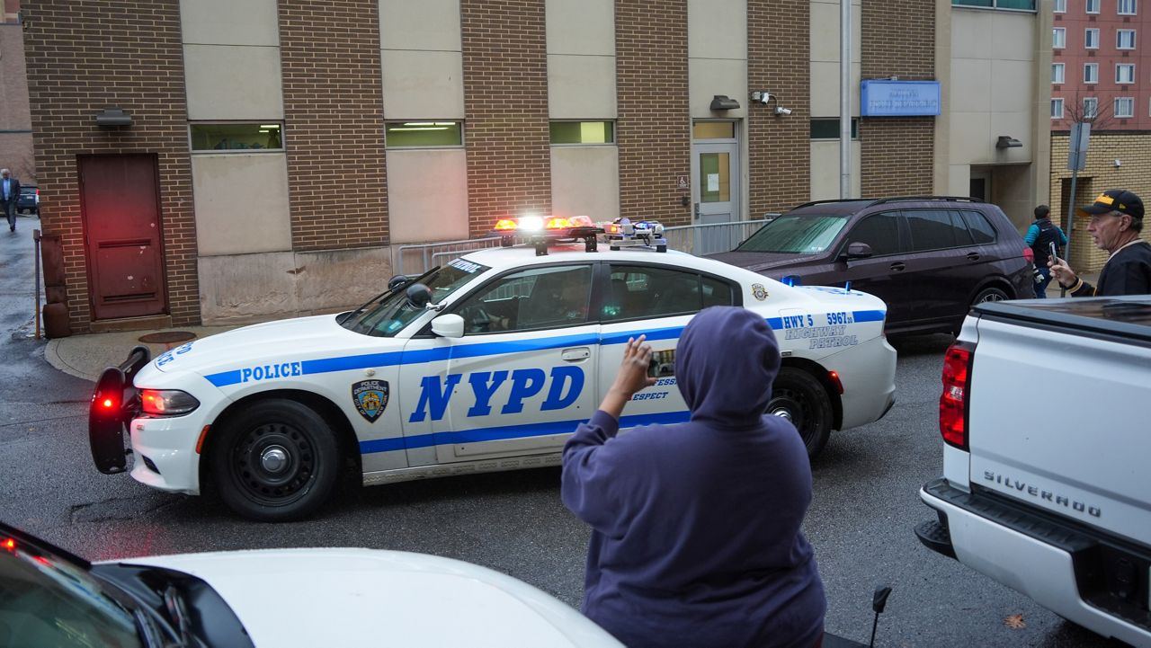 New York Police officers arrive at Altoona Police Department, where a man with a gun thought to be similar to the one used in the killing of UnitedHealthcare CEO Brian Thompson has been taken into police custody for questioning, Monday, Dec. 9, 2024, in Altoona, Pa. (AP Photo/Gene J. Puskar)