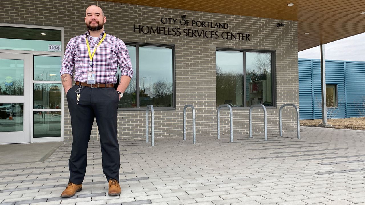 Jason Chan, assistant director of operations at Portland's new homeless service center, said the new building covers 50,000 square feet, much larger than the center's previous home on Oxford Street. (Sean Murphy / Spectrum News)