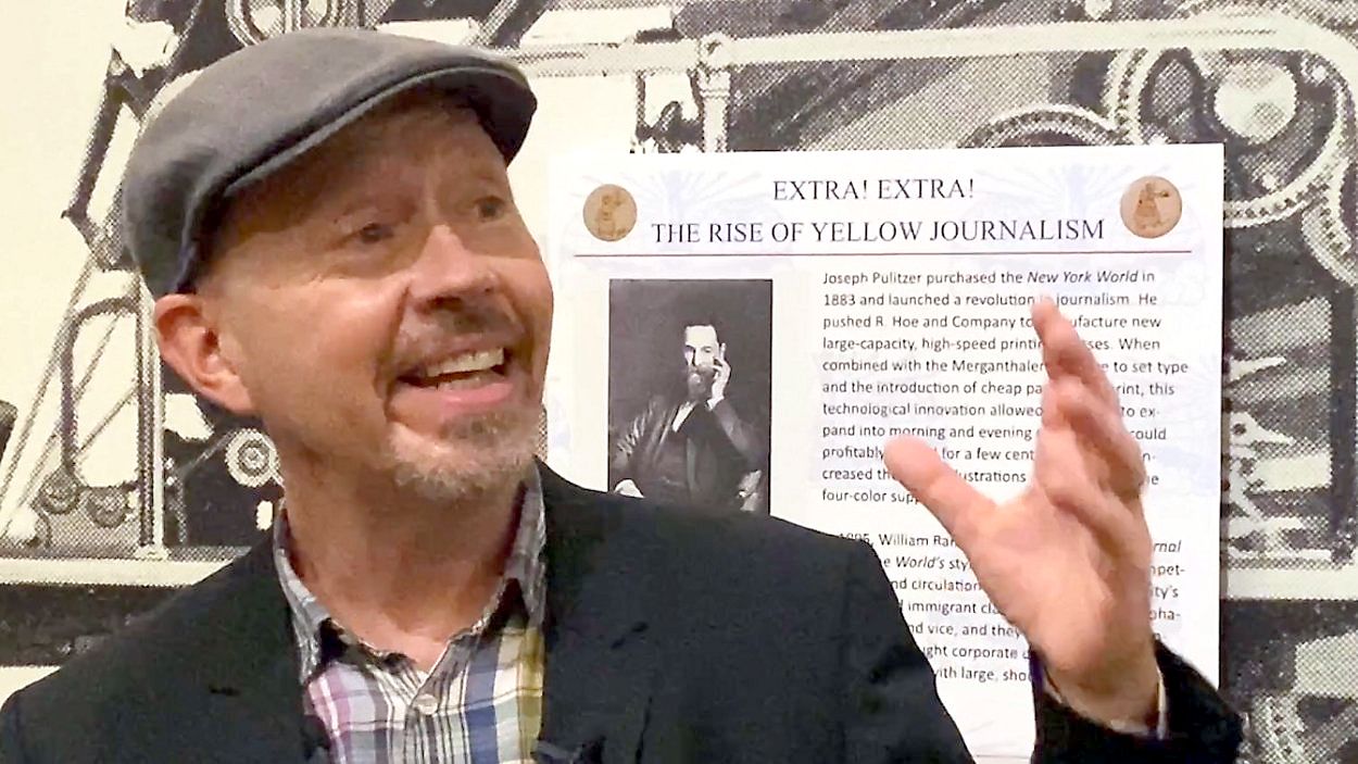 Dr. Charles Groh is the Guest Curator for the Plant Museum's exhibition “Stop the Presses! Fake News and The War of 1898." (Spectrum Bay News 9/Bobby Collins)