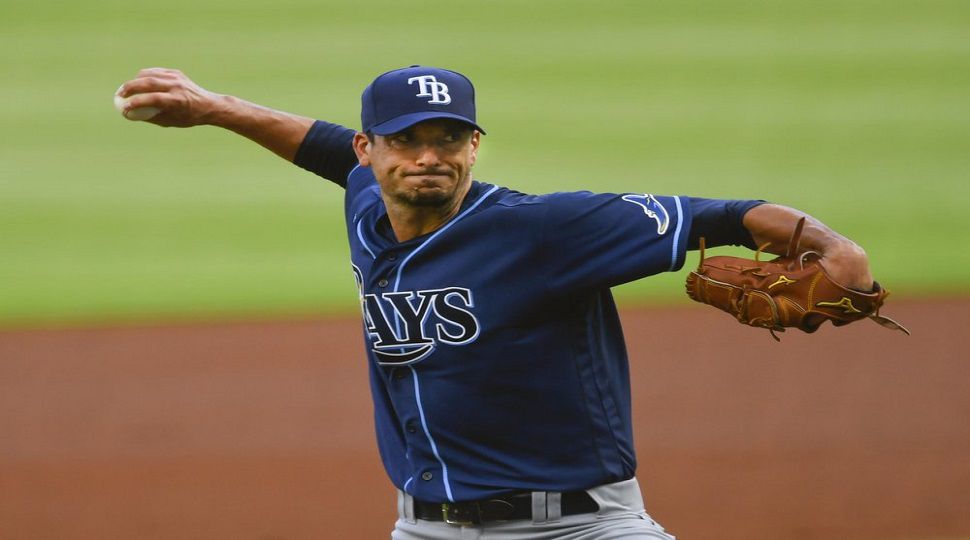 Charlie Morton of the Atlanta Braves pitches during a game against