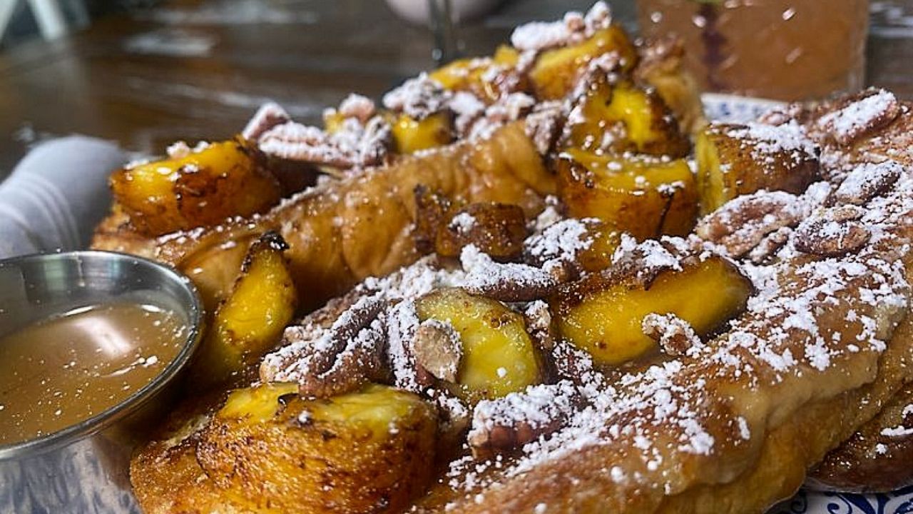 Hampton Social's Bananas Foster French Toast is indulgence