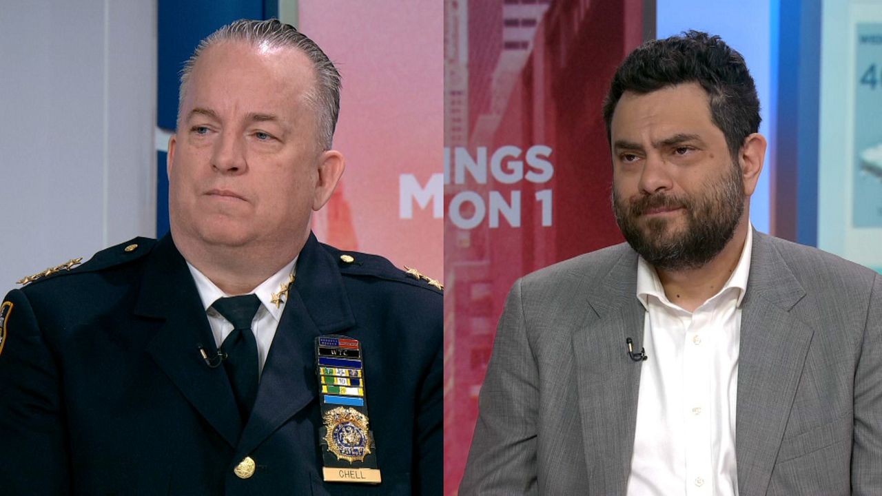 Chief of Patrol John Chell and Daily News columnist Harry Siegel appeared separately on “Mornings On 1” on April 3, 2024. (Spectrum News NY1)