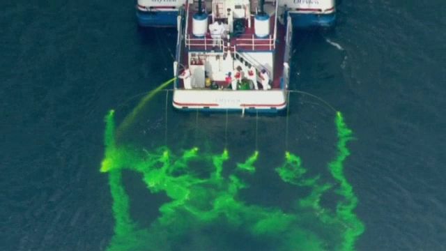 Chicago's river was turned bright green on Saturday, March 11, as the city  continued its 61-year tradition for St Patrick's Day. Footage captured  by, By WNCT-TV