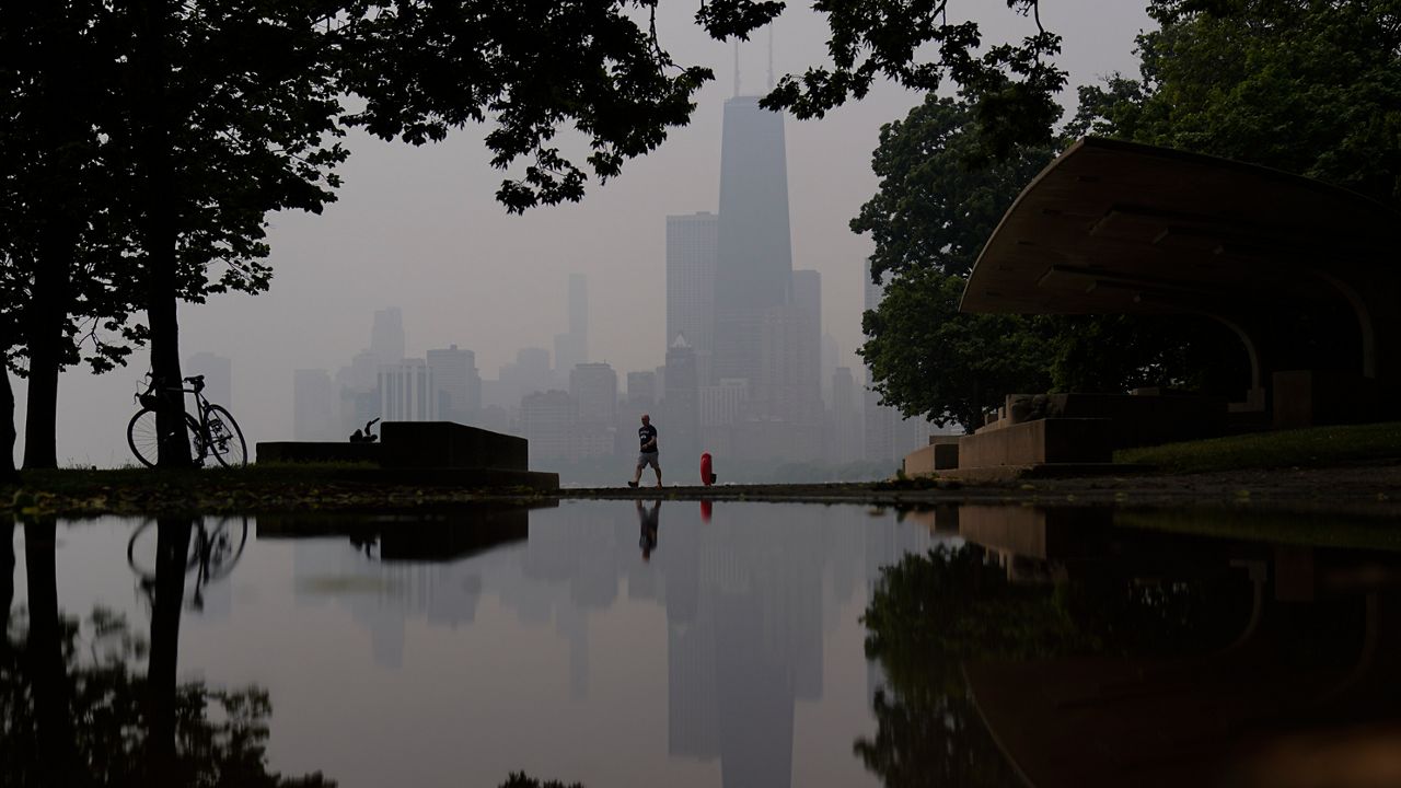 hazy sky in chicago