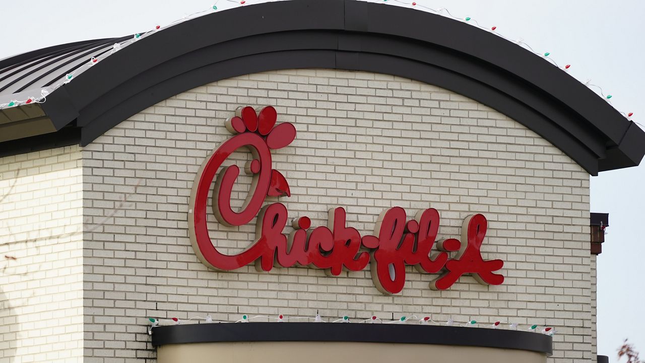 A Chick-fil-A location in Philadelphia is shown Wednesday, Nov. 17, 2021. (AP Photo/Matt Rourke, File)