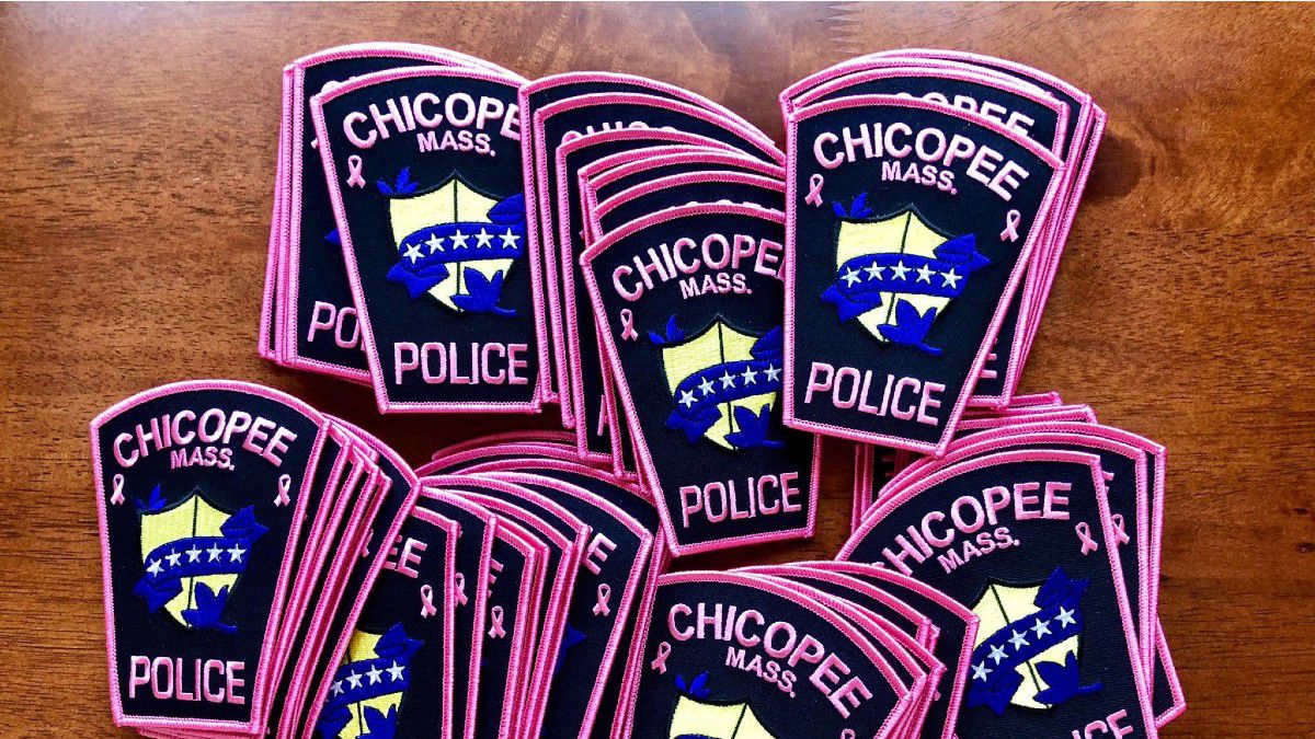 Patches are being sold by the Chicopee Police Department in honor of breast cancer awareness month.