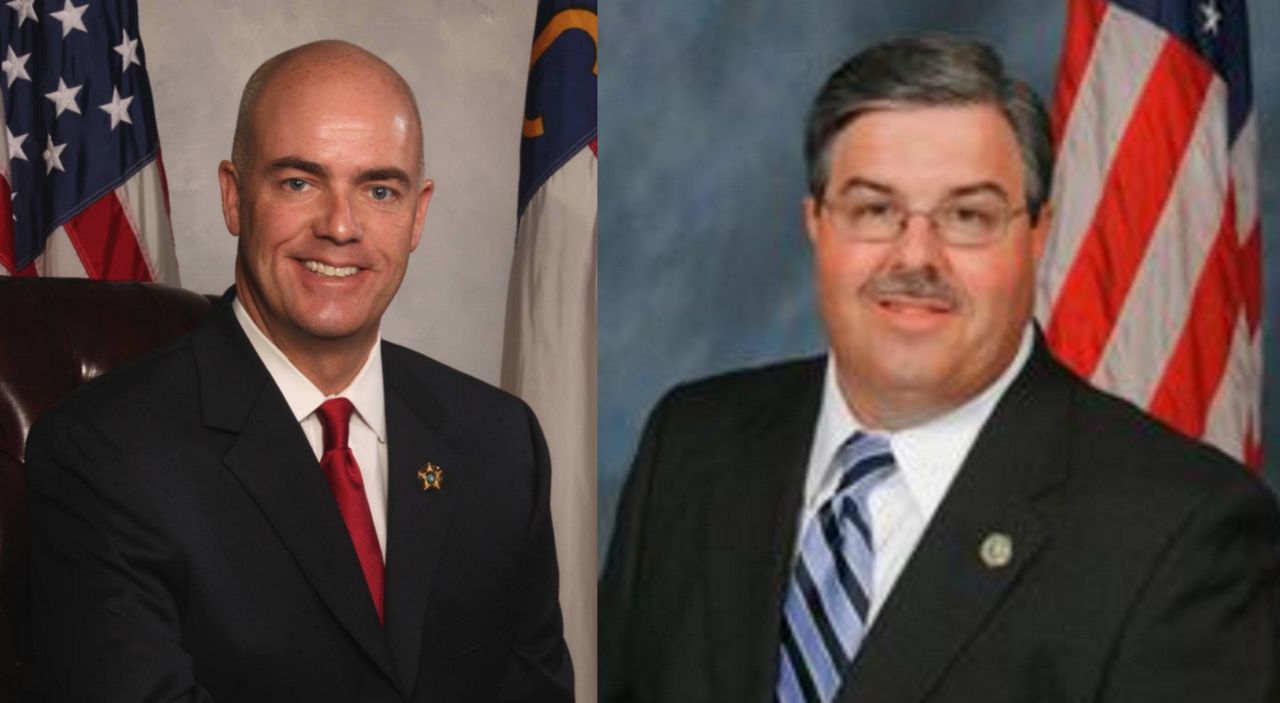 Sheriff Elect Chip Hughes, left, Sheriff Jerry Monette, right