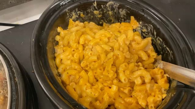 a big bowl of macaroni and cheese
