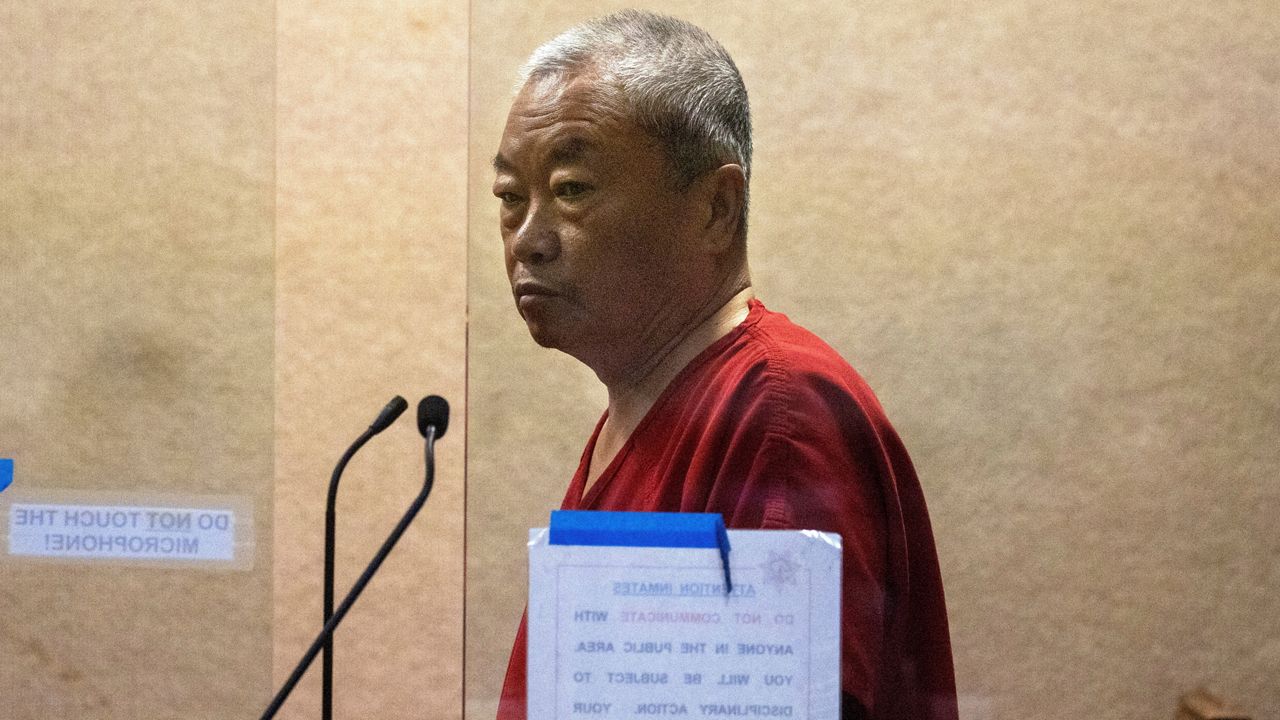 Chunli Zhao appears for his arraignment at San Mateo Superior Court in Redwood City, Calif., on Wednesday, Jan. 25, 2023. Zhao, a farmworker accused of killing seven people in back-to-back shootings at two Northern California mushroom farms was charged Wednesday with seven counts of murder and one of attempted murder. Zhao, 66, made his first court appearance. (Shae Hammond/Bay Area News Group via AP, Pool)