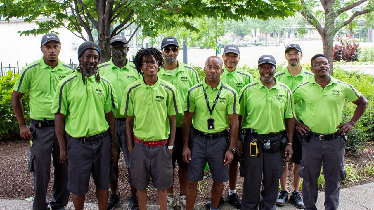 Members of the Cincinnati Ambassador program pose for a picture at Washington Park. (Photo courtesy of 3CDC)