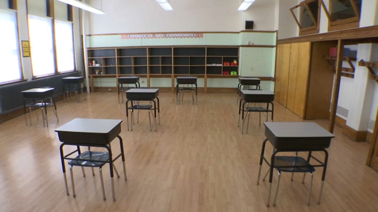 An empty classroom appears in this file image. (Spectrum News 1/FILE)