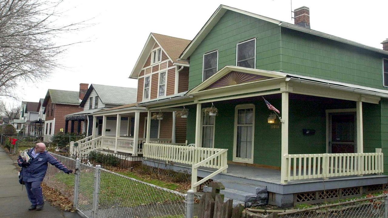 This April 24, 2016 photo shows a house in the Ohio City neighborhood of Cleveland. (AP Photo/Beth J. Harpaz)