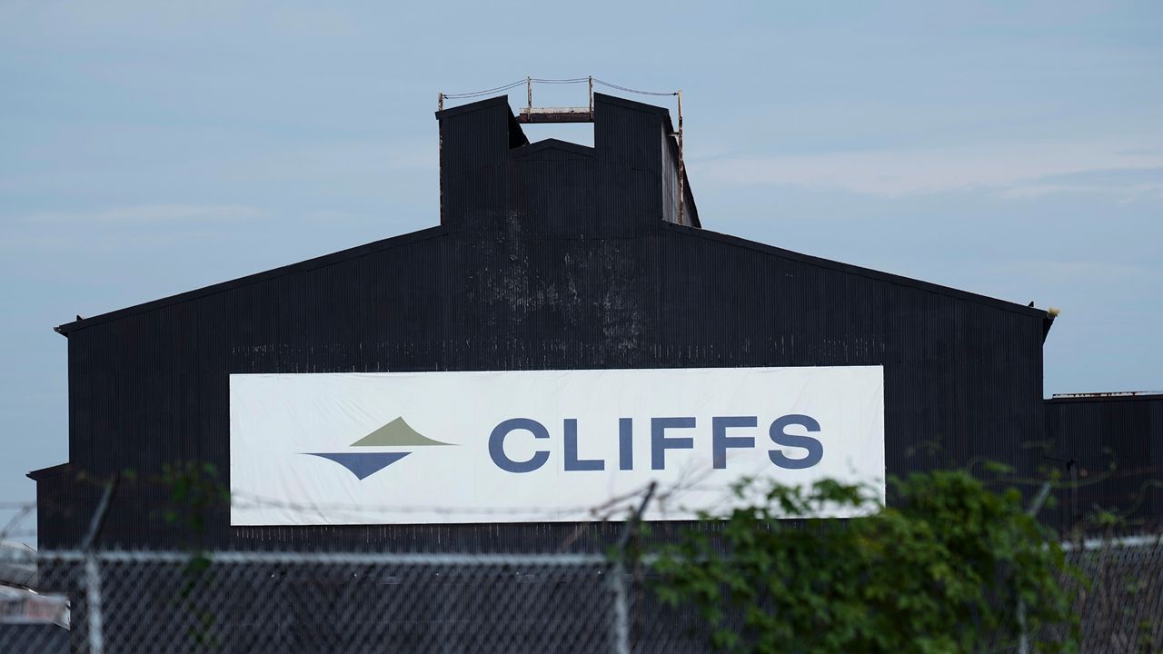 Shown is a Cleveland Cliffs plant in Conshohocken, Pa., Monday, Aug. 14, 2023. (AP Photo/Matt Rourke)