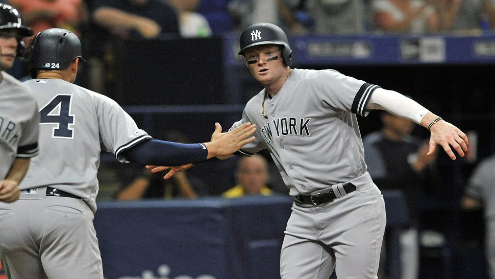 New York's Clint Frazier scored the game-winning run against Tampa Bay on Friday night.