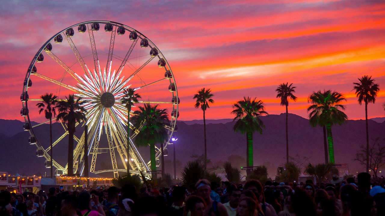 In this April 21, 2018, file photo, the sun sets over the Coachella Music & Arts Festival in Indio, Calif. (Photo by Amy Harris/Invision/AP)