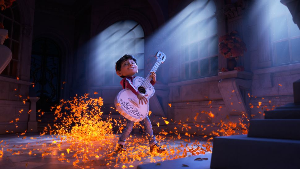 In Disney•Pixar’s “Coco,” Miguel (voice of newcomer Anthony Gonzalez) dreams of becoming an accomplished musician like the celebrated Ernesto de la Cruz (voice of Benjamin Bratt). But when he strums his idol’s guitar, he sets off a mysterious chain of events. ©2016 Disney•Pixar. All Rights Reserved.