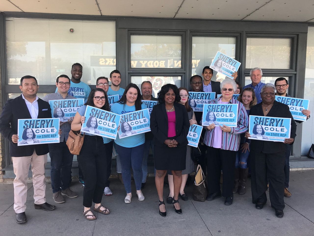 Rep. Sheryl Cole appears with campaign workers. (Courtesy: Rep. Sheryl Cole)