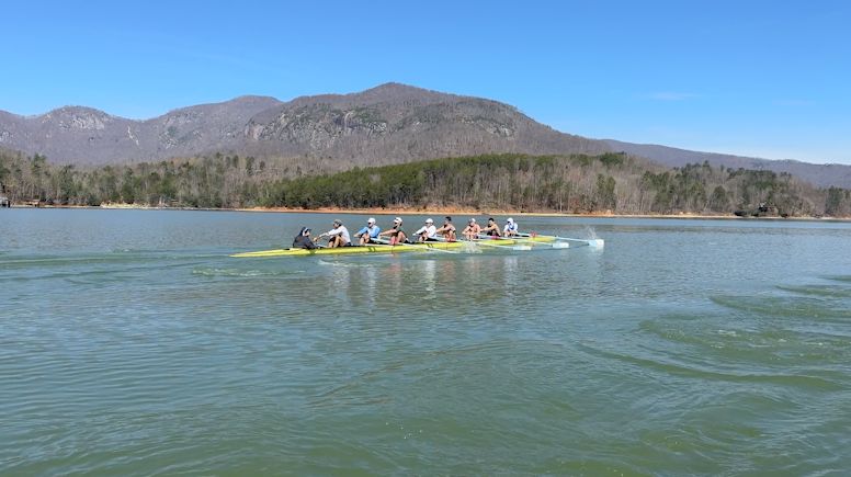 Collegiate rowing teams spend spring break on Lake Lure