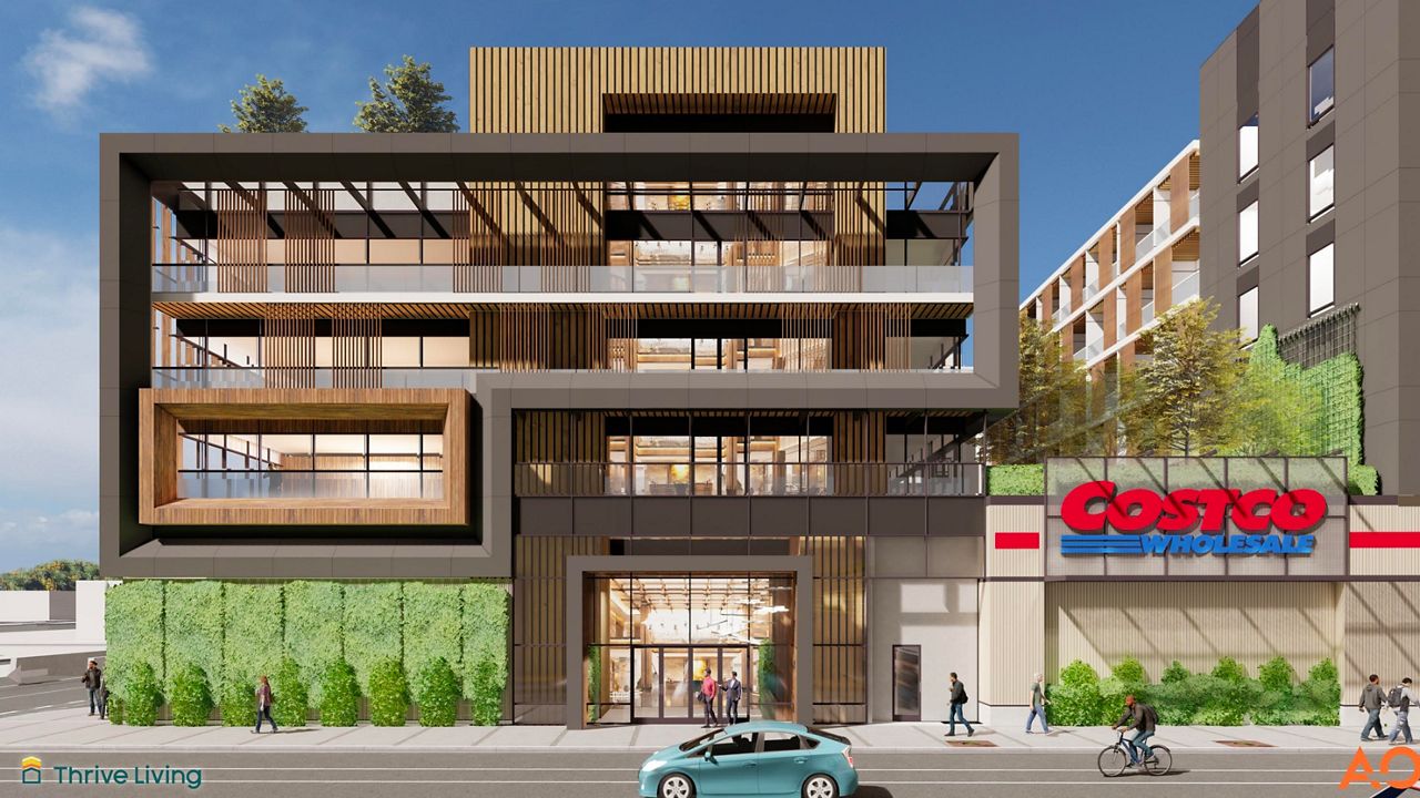 A new development in South Los Angeles would pair a Costco with 800 units of affordable housing. (Photo courtesy of Thrive Living)
