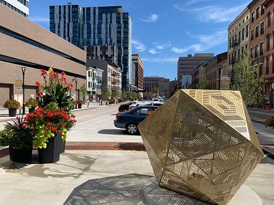 Court Street Plaza features expanded sidewalks, new construction and a layout conducive to street events (Casey Weldon | Spectrum News 1)